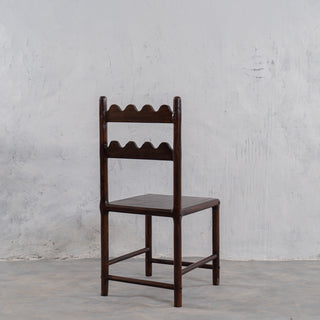 Vintage Black Reclaimed Acacia Wood Dining Chair