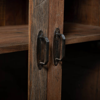 Vintage Weathered Wood Storage Cabinet for Kitchen & Home - Qarnation