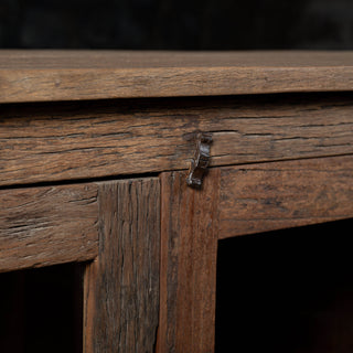 Vintage Weathered Wood Storage Cabinet for Kitchen & Home - Qarnation
