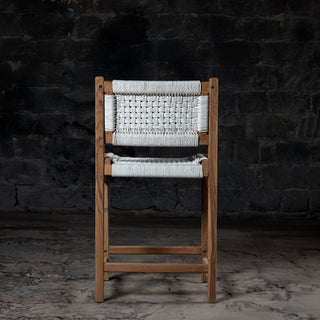 Reclaimed Teak Wood Counter Rope Chair