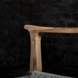 Reclaimed Teak Wood Armrest Counter Rope Stool