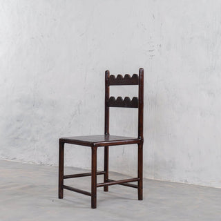Vintage Black Reclaimed Acacia Wood Dining Chair - Qarnation
