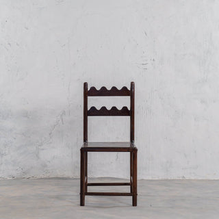Vintage Black Reclaimed Acacia Wood Dining Chair - Qarnation