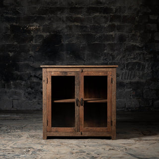 Vintage Weathered Wood Storage Cabinet for Kitchen & Home - Qarnation